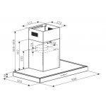 Award 90cm SS/Black Glass Box Canopy Rangehood 1000m3/hr (CS1-904SDL)