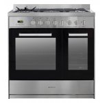 Parmco 90cm Stainless Steel Cooker with Double Ovens and a 5 Burner Gas Hob (FS9S-5-3)