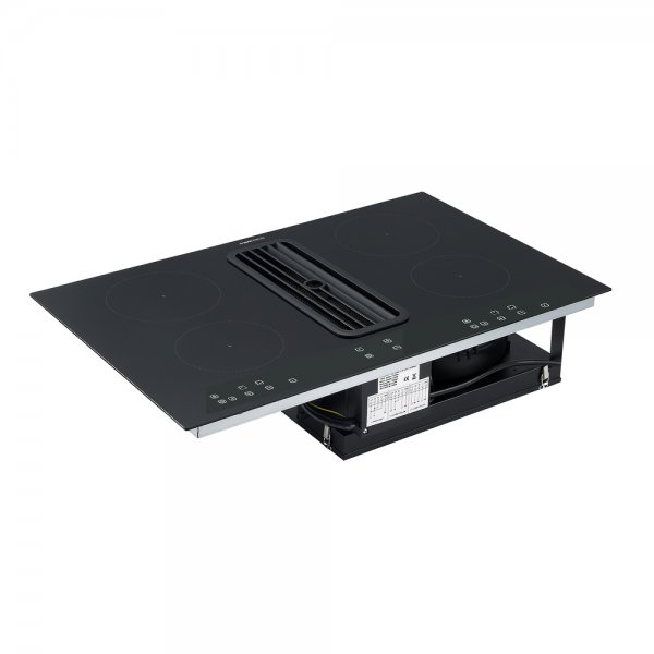 Parmco 80cm Induction Cooktop with Black Built-in Downdraft (DDC800BI)