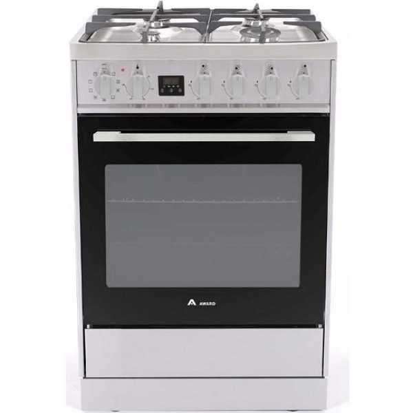 Award 60cm Freestanding SS Gas Hob/Electric 80L Oven with Catalytic Liners (AGE60S)