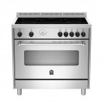 Bertazzoni 90cm Americana Freestanding Induction Cooktop & 142L Fan Forced Oven (AMS9IND 61L AX)