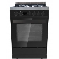 Eurotech 60cm Black Freestanding Gas/Electric 76L Oven with Catalytic Cleaning (ED-EUROGE60BK)