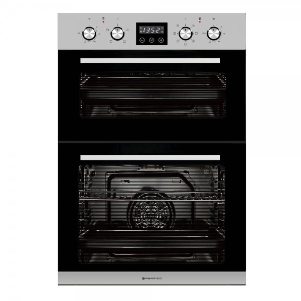Parmco 60cm Black Glass and SS Double Wall Ovens with Catalytic Cleaning (PPOV-6S-DT-4)