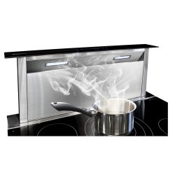 Parmco 90cm Black Glass Panel Rear Riser Downdraft with 1000m3/hr Extraction (DD-900RR-G)
