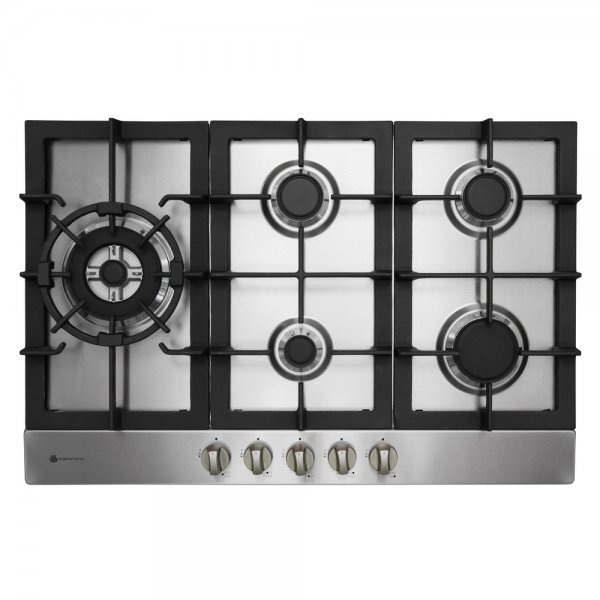 Parmco 77cm Recessed 5 Burner Gas Hob in Stainless Steel (HO-6-77S-4GW)